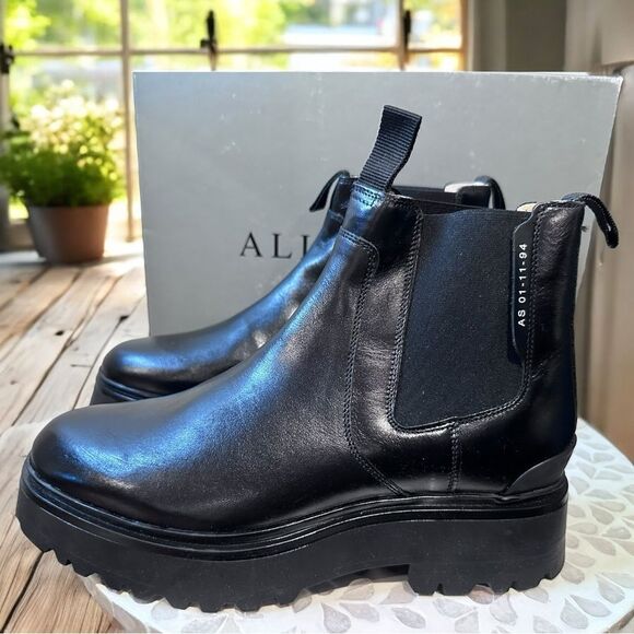 ALLSAINTS Arlo $299 Chunky Chelsea Leather Boots Size EU 41 US 11 - Picture 14 of 15